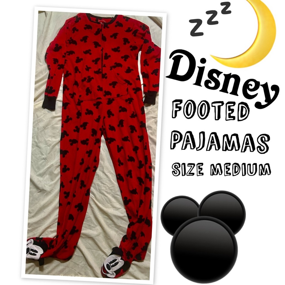 Disney Red and Black Footed Pajamas